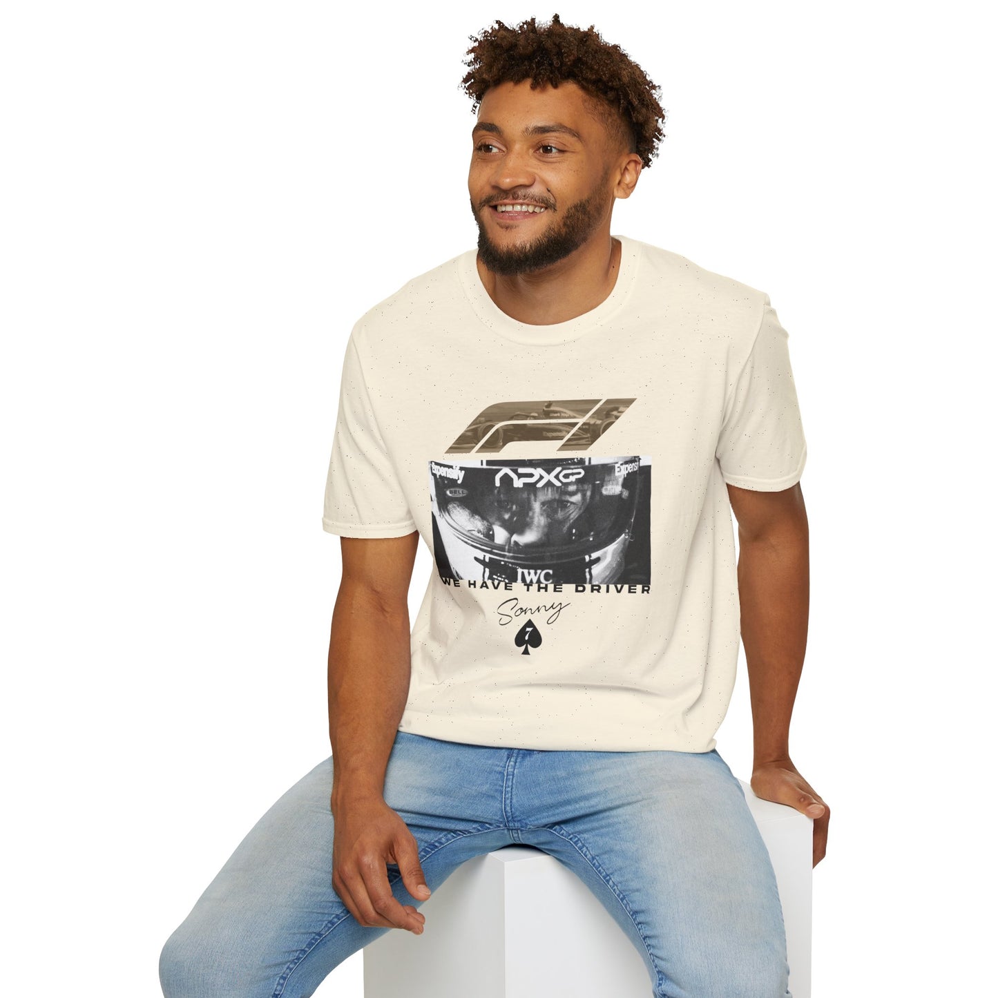 F1 The Movie Parody Racing Tee Brad Pitt Sonny Hayes (bright colors)