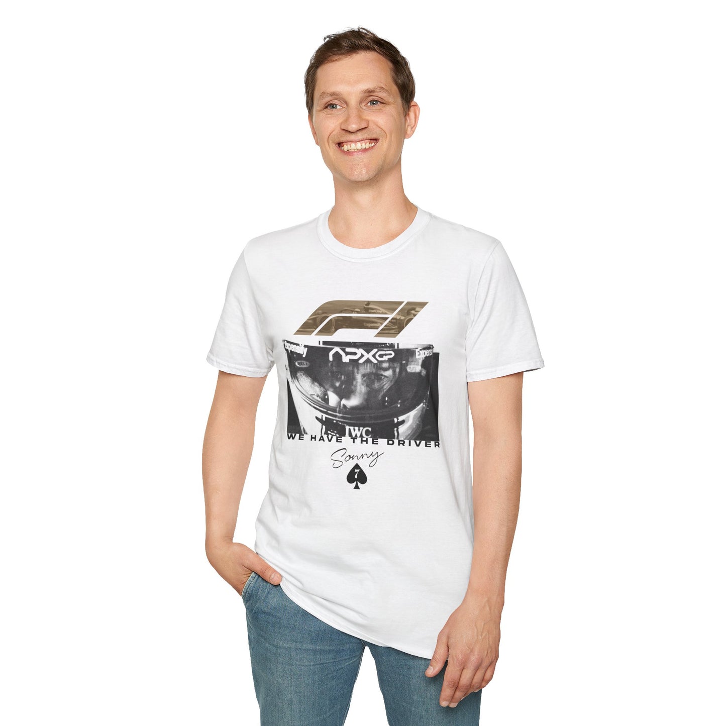 F1 The Movie Parody Racing Tee Brad Pitt Sonny Hayes (bright colors)